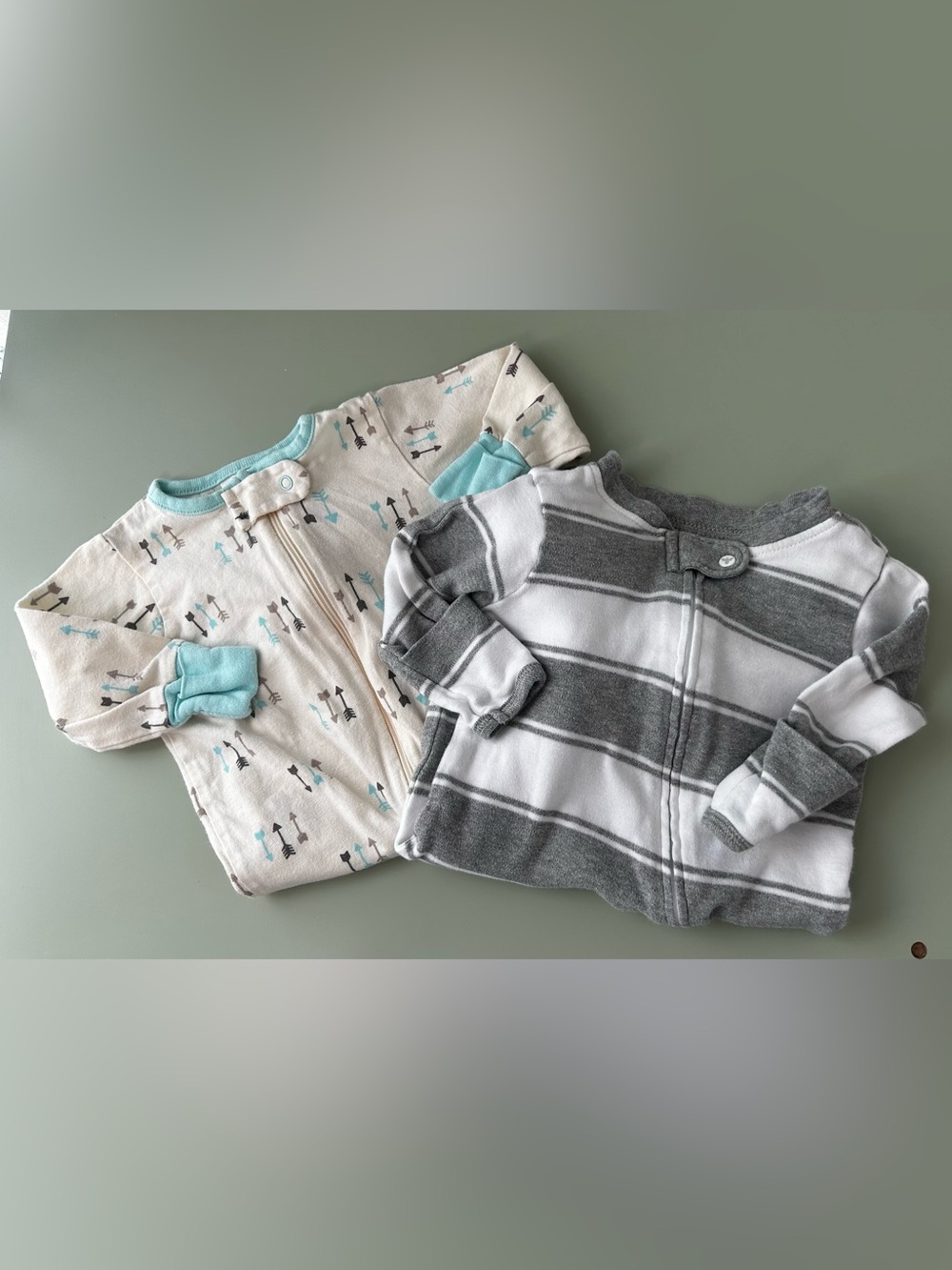 Newborn Baby Boy Footie Pajamas 2 Piece Bundle Gerber & Burt’s Bees Sleep N Play